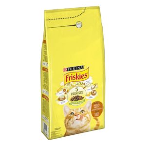 FRISKIES® Gatto Crocchette Adult con un gustoso mix di Pollo e Tacchino e con Verdure (2 kg)